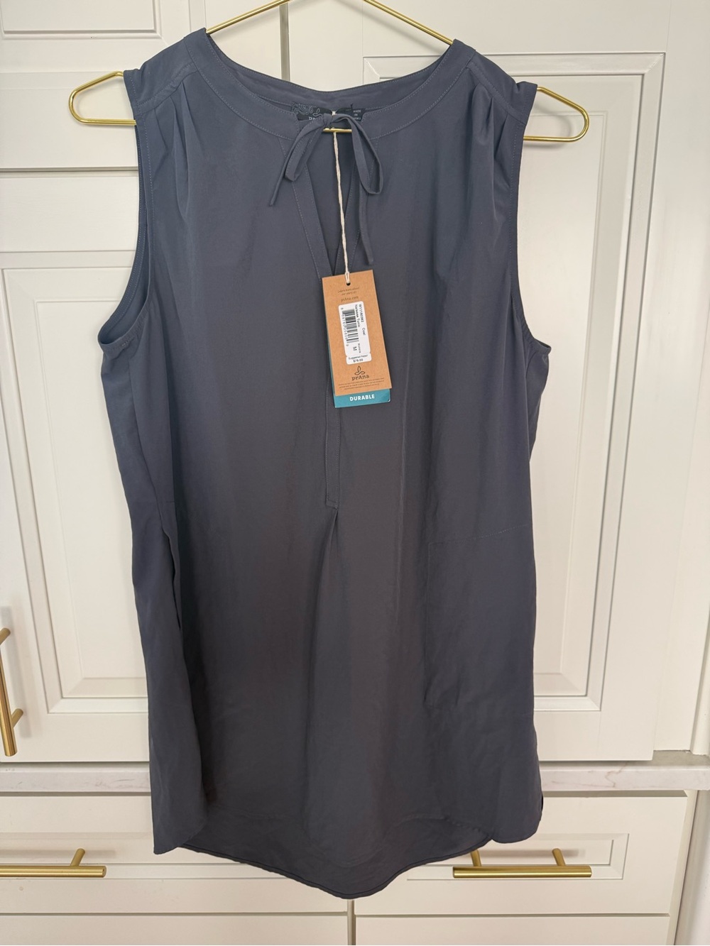 Prana Men's Sleeveless Tie-Neck Tank Top - Charcoal